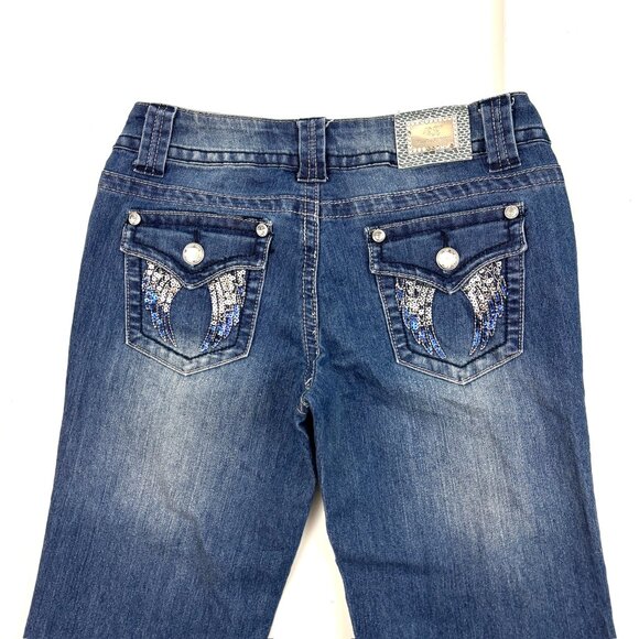 12K Twelve K Straight Leg Women's size 7 Dark Wash Blue Denim jeans - Picture 4 of 4